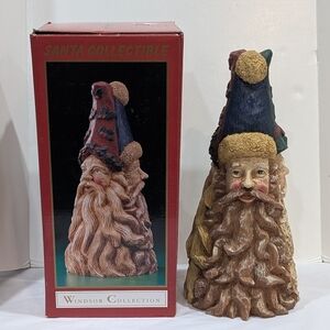 Santa Cone-Shaped Resin Sculpture, Three-Sided